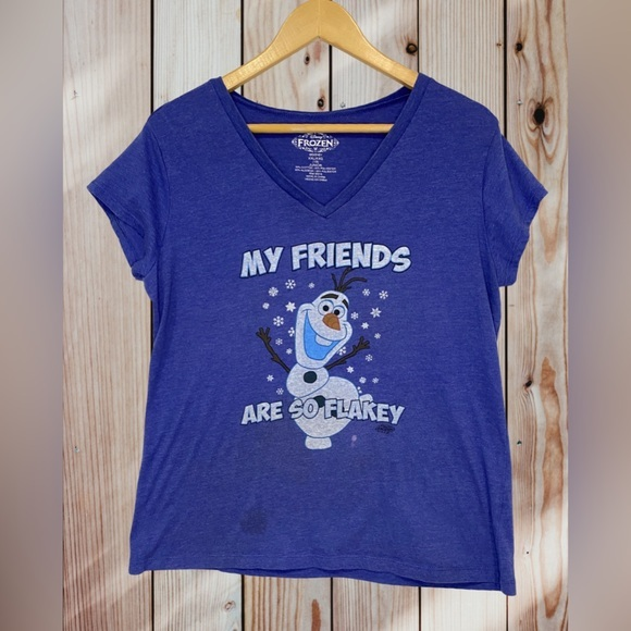 Disney Other - Disney’s Frozen My Friends Are So Flakey T-Shirt Girl’s Junior‎ Size XXL (19)
